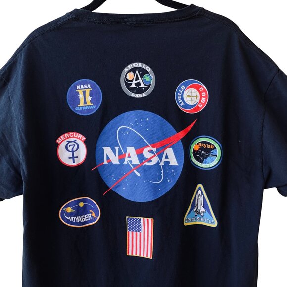 NASA National Aeronautics and Space Admin Black T-Shirt Double Sided - Picture 8 of 14